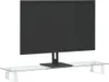 vidaXL Stojan na monitor bílý 80x20x8 cm z tvrzeného skla a Náhled obrázku produktu 3