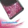 Close-up of a phone case with glitter and text overlay. Produktbild-Vorschau