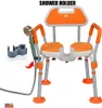 A shower chair with a shower head holder and a separate shower head holder accessory. Podgląd zdjęcia produktu