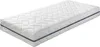 A white mattress with a blue stripe around the edge, shown from a diagonal angle on a white background. Produktbild-Vorschau