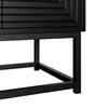 Close-up view of the black legs and bottom frame of a sideboard. Voir les images du produit