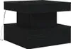 A black, modern-looking side table with a unique layered design. Produktbild-Vorschau