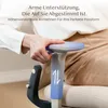 A person's hand is adjusting the armrest of an office chair. Produktbild-Vorschau