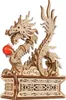 A wooden 3D model of a dragon on a decorative base. Anteprima dell’immagine prodotto