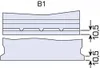 Diagrams showing cross-sections of battery components with dimensions. Produktbild-Vorschau