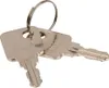 Two silver keys on a silver keyring against a white background. Náhľad obrázku produktu
