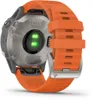 Garmin Fenix 6 Saphir Titan Grau mit orangenem Armband Produktbild-Vorschau 4