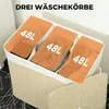 HOMCOM Bambus Wäschekorb mit Deckel Herausnehmbarer Produktbild-Vorschau 3