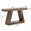 A diagram of a wooden console table with dimensions indicated. Produktbild-Vorschau