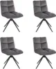HOME DELUXE - Esszimmerstuhl NODA 4er Set - Farbe: Hellgrau Produktbild-Vorschau 1