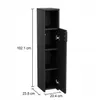 Badschrank Midischrank schmal schwarz matt - 102x20x24 cm Produktbild-Vorschau 6
