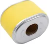 A close-up studio shot of a yellow air filter with a silver metal rim. Produktbild-Vorschau