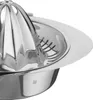 A close-up view of a stainless steel citrus juicer. Produktbild-Vorschau
