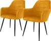 Two mustard yellow accent chairs with black metal legs, presented against a white background. Náhľad obrázku produktu