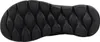 Auf dem Bild ist eine schwarze Sandale zu sehen die von der Seite aufgenommen wurde. Die Sandale hat ein schlichtes Design mit einem breiten Riemen über dem Fuß und einer stabilen Sohle. Produktbild-Vorschau