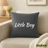 Huuraa Kissenbezug Little Boy Schriftzug 40x40cm Steel Grey Produktbild-Vorschau 2