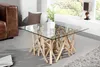 Design Teakholz Couchtisch DRIFTWOOD 80cm mit Glasplatte Produktbild-Vorschau 2