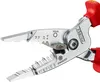 A close-up view of the jaws of a multi-functional electrician's pliers, showing wire stripping and crimping features. Podgląd zdjęcia produktu