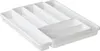 A white plastic cutlery organizer with multiple compartments. Produktbild-Vorschau