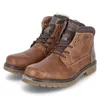 A pair of brown leather boots on a white background. Produktbild-Vorschau