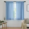Gardinen 2er-Set 140x183 cm blau Polyester lichtfilternd Stangentasche Náhľad obrázku produktu