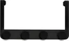 A black over-the-door hook with four circular hooks. Produktbild-Vorschau