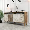 Skye Decor, moderní konzolový stolek, ořech a bílý mramor, Náhled obrázku produktu 2