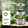 Qunature 2ks Camping Cookware Set Outdoor Cooking Set Varná Náhľad obrázku produktu 3