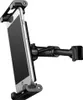 A smartphone mounted on a car headrest holder. Voir les images du produit