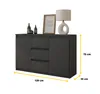 Komoda 120 Cm Antracyt 3 Szuflady, 2 Drzwi, 2 Półki Salon Podgląd zdjęcia produktu 2