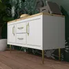 Metallfuß aus Stahl 15 cm gerade Sofafuß Schrankfuße Gold 4 Produktbild-Vorschau 4