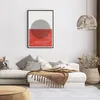 Gerahmtes Poster - Schwarzer Rahmen - Abstraktion Weiß-Rot Produktbild-Vorschau 7