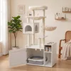Relaxdays Kratzbaum mit Katzenkloschrank & Futterstation, Produktbild-Vorschau 5
