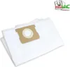 A stack of white vacuum cleaner bags with a cardboard connector. Produktbild-Vorschau