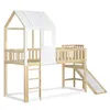 A children's loft bed with a slide and ladder, set against a white background. Podgląd zdjęcia produktu
