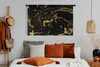 MuchoWow® Wandteppich Wandbehang Muster - Gold - Schwarz Produktbild-Vorschau 4