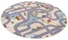 Fun Town Beige Kinder Straßenteppich Rund, Größe:100 cm Produktbild-Vorschau 2