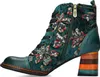 Laura Vita Damen Stiefelette Leder mit Blumenmuster und Cap Produktbild-Vorschau 5
