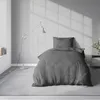 4 teilige Uni Bettwäsche 135x200 cm Anthrazit Einfarbig Produktbild-Vorschau 4