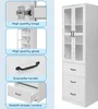 OKWISH Vitrine avec Éclairage LED et 3 Tiroirs - Armoire Voir les images du produit 5