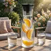 Arendo Glaskaraffe mit Deckel, 1,2 L, Wasserkaraffe, Produktbild-Vorschau 7