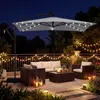 Parasol ogrodowy COSTWAY 250 cm z podstawą, oświetleniem Podgląd zdjęcia produktu 2
