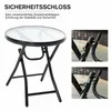 Gartentisch klappbar mit Glasplatte – Runder Balkontisch Produktbild-Vorschau 5