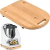 A wooden cutting board is placed above a kitchen appliance, likely a food processor, on a white background. Voir les images du produit