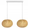 A product shot of a double pendant light fixture with bamboo shades. Podgląd zdjęcia produktu