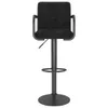 Barhocker Samt Schwarz 48 x 47 x (90-111) cm drehbar Produktbild-Vorschau 3