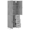 Highboard Betongrau 69,5x34x180 cm Holzwerkstoff Produktbild-Vorschau 4