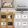 A collage comparing two beds, highlighting features of one over the other. Náhled obrázku produktu