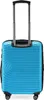 A blue suitcase with a retractable handle and wheels, shown from the back. Náhľad obrázku produktu