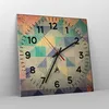 Wanduhr - Quadrat - Glasuhr - Abstraktion Dreieck Muster - Produktbild-Vorschau 4